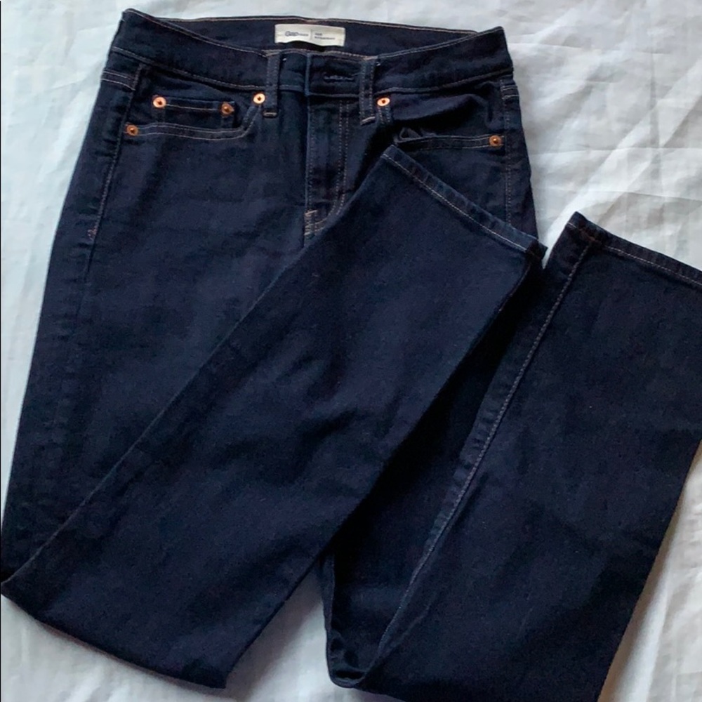 Gap 26R Straight Jeans, Dark Rinse